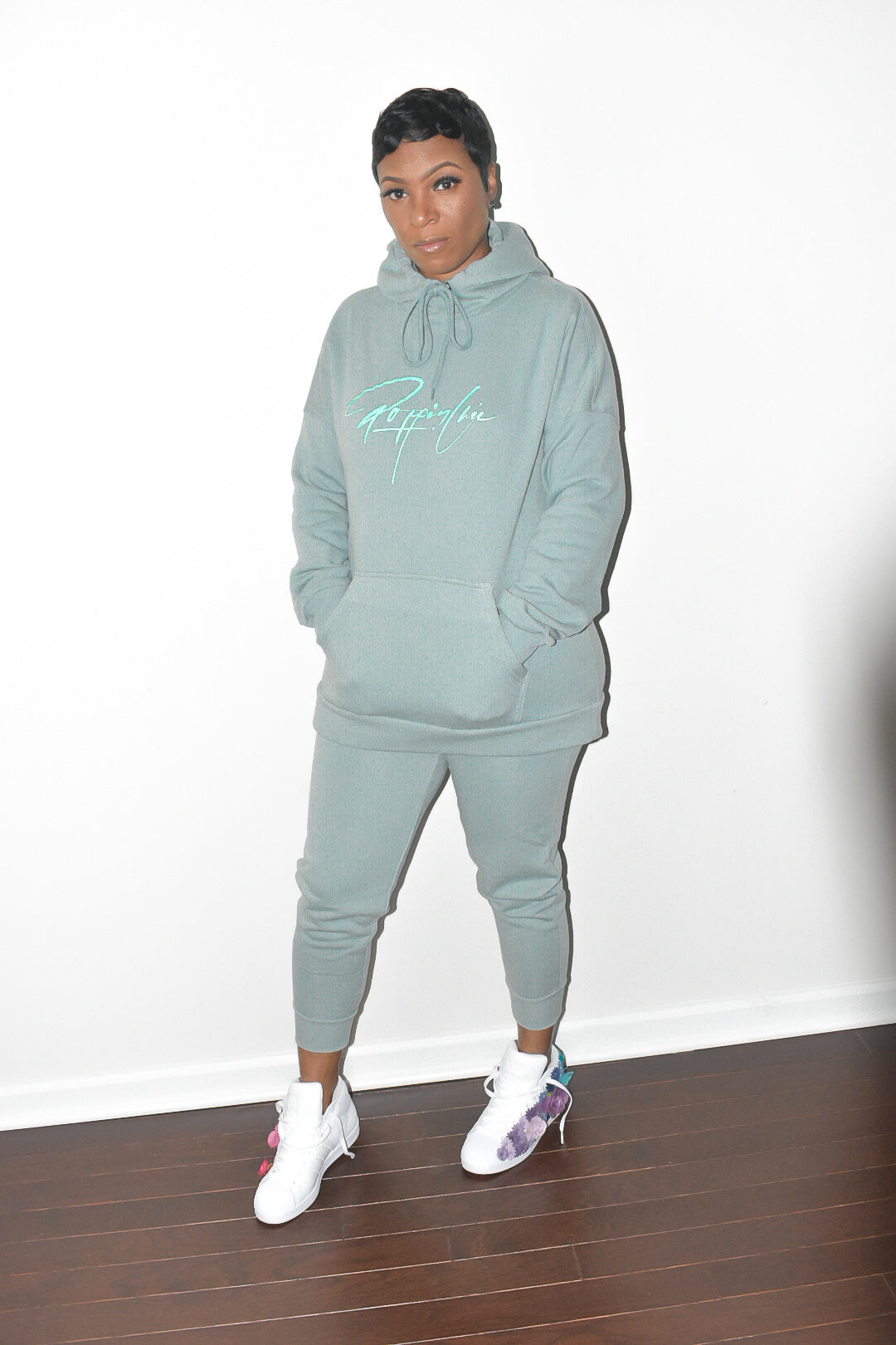 POPPIN Mint Hooded Sweatsuit