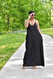POPPIN Black Maxi Dress with Pockets