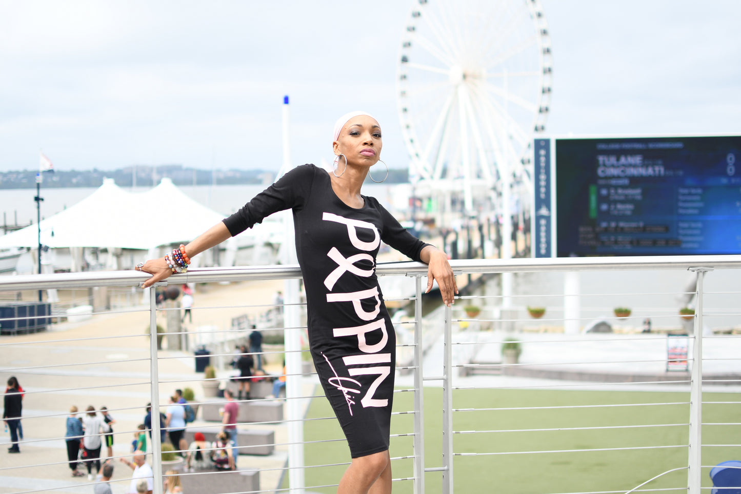 LA's POPPIN Breast Cancer Awareness Fitted Dress