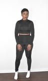 POPPIN Cropped 2 Piece Turtle Neck Set