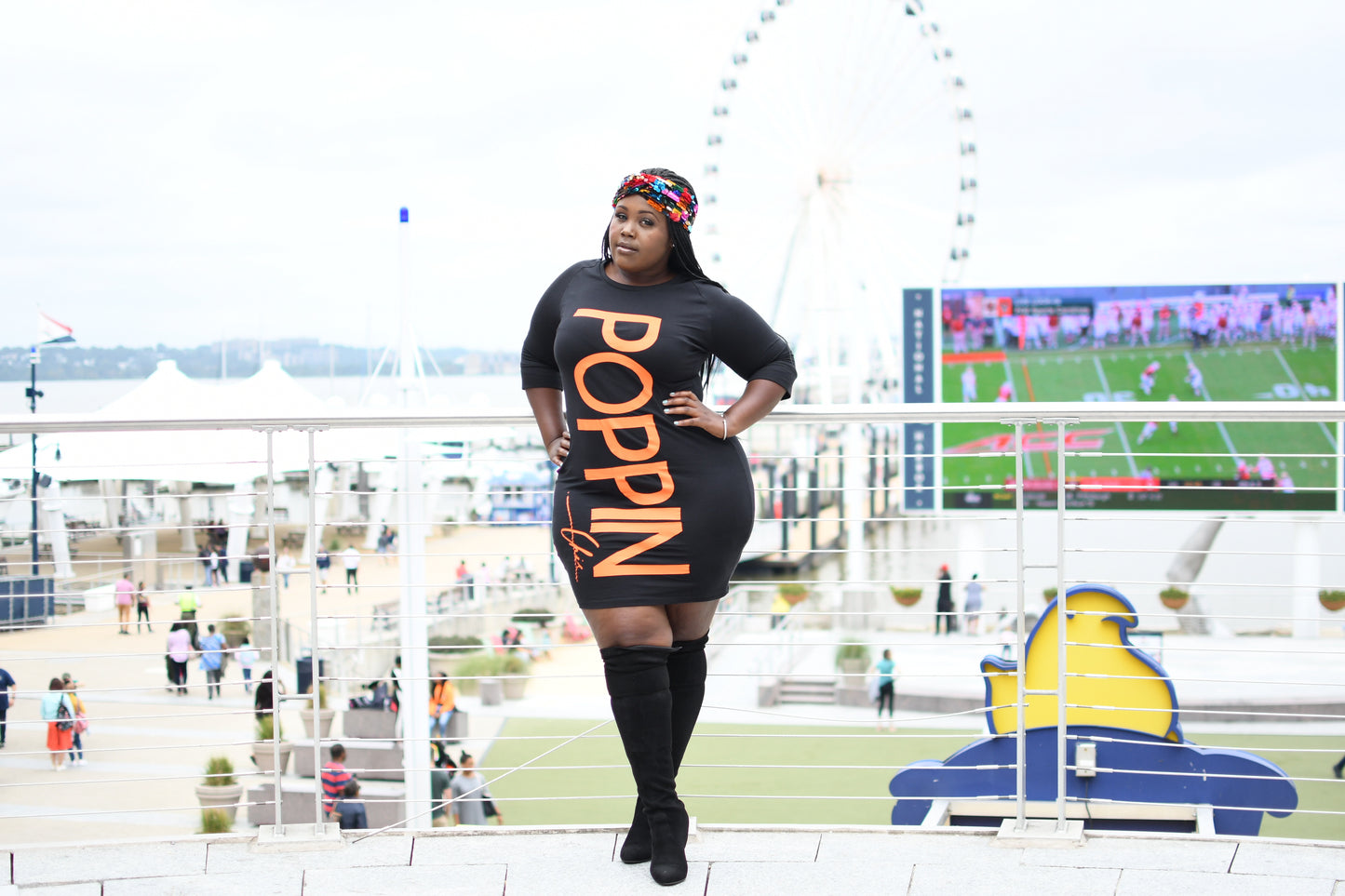Triana's POPPIN Orange Fitted Dress