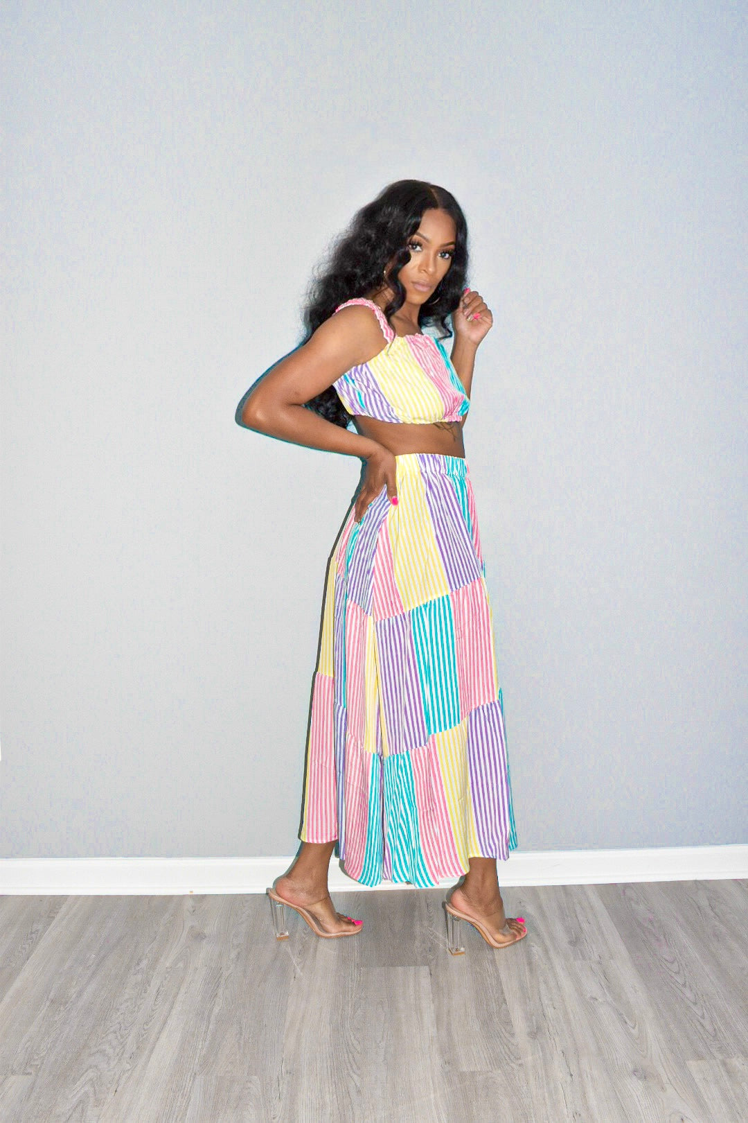 Indi Striped Skirt Set