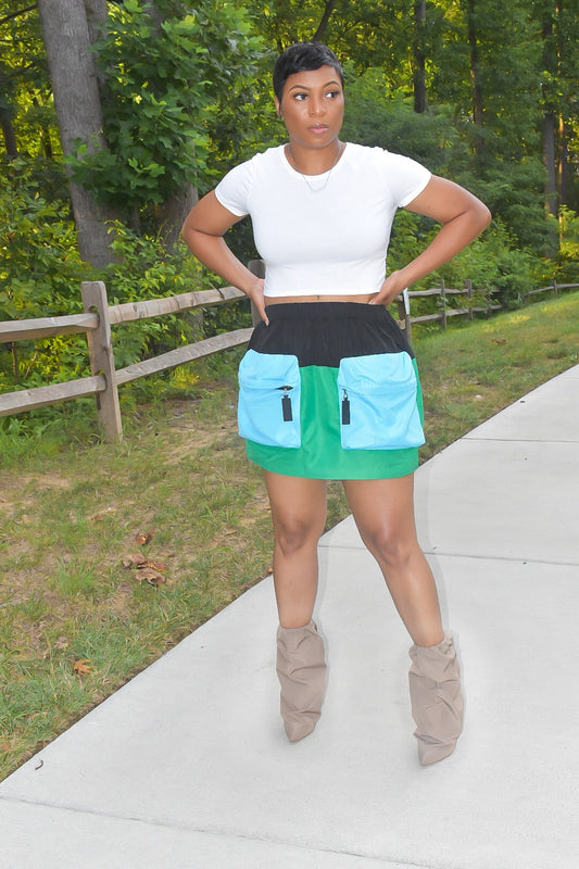 POPPIN Color Block Skirt