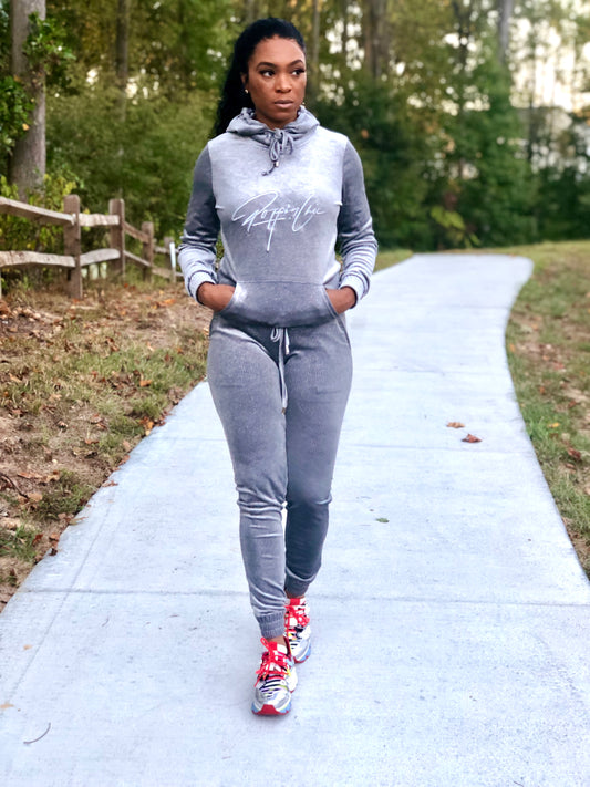 POPPIN Grey Velour Sweatsuit