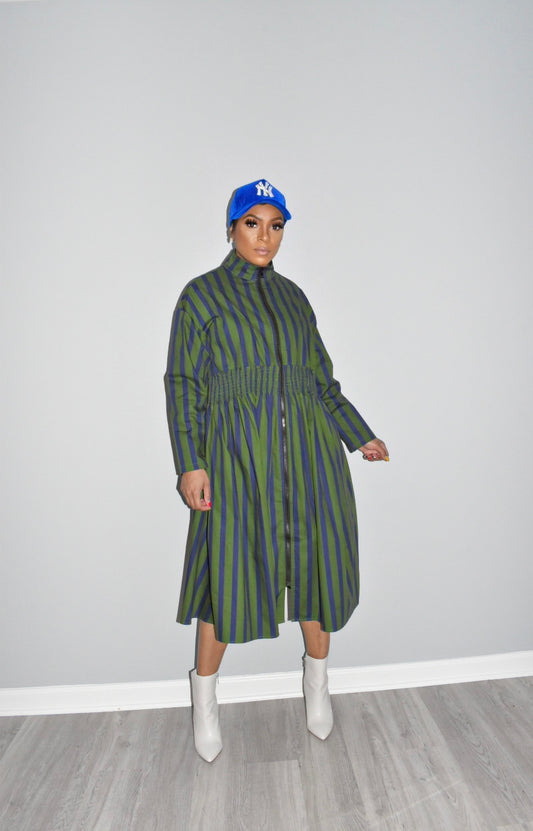 Sia Striped Zipper Dress