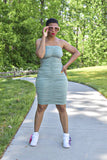 Mint Ruched Bodycon Tube Dress
