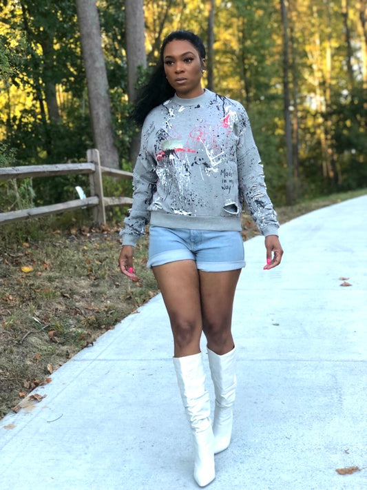 POPPIN Paint Splatter Sweatshirt