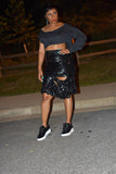 POPPIN Black Sequin Skirt