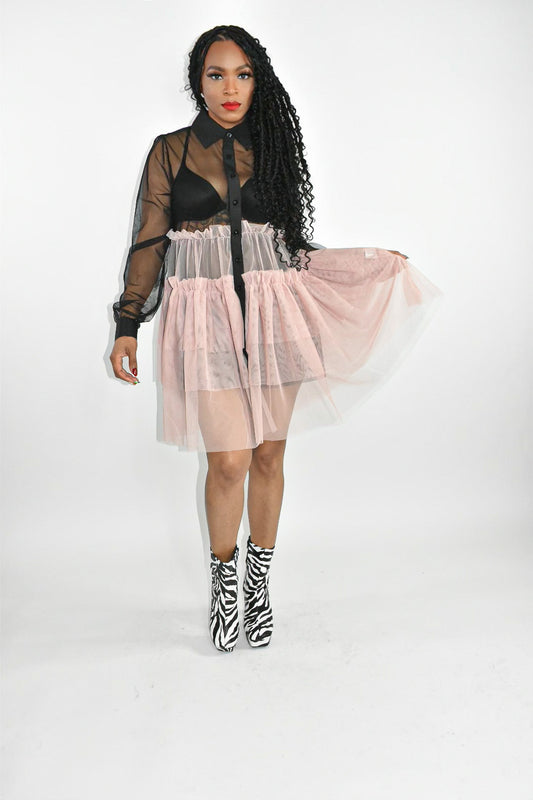 Meshed Up Ruffled Dress