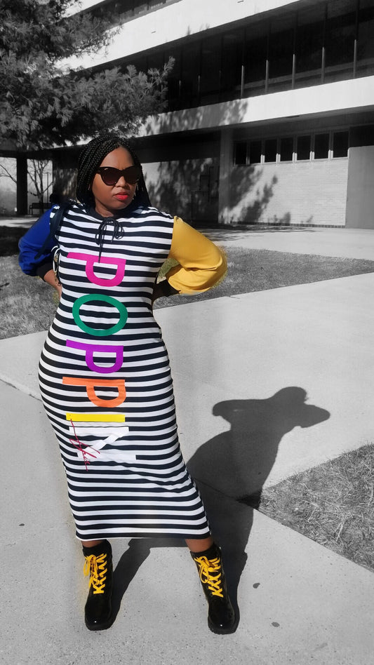 POPPIN Color Block Maxi