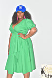 Lucky Me Green Wrap Dress