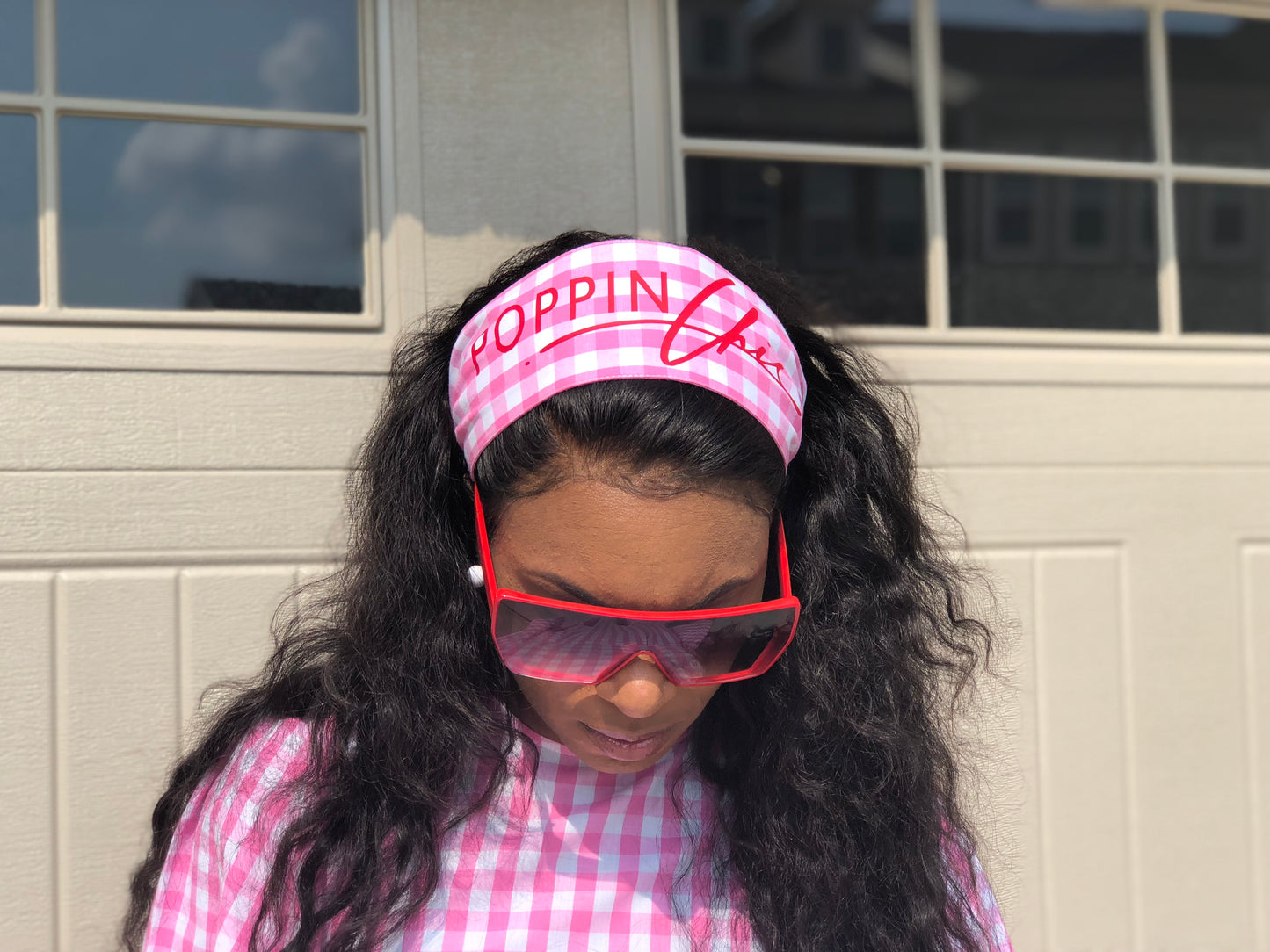 Gingham POPPIN Pink and White Top