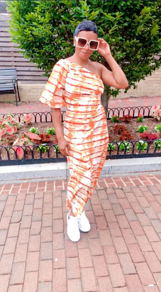 Helena One Shoulder Side Cut Dress