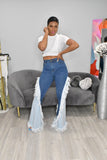 Havana Two Tone Flared Jeans