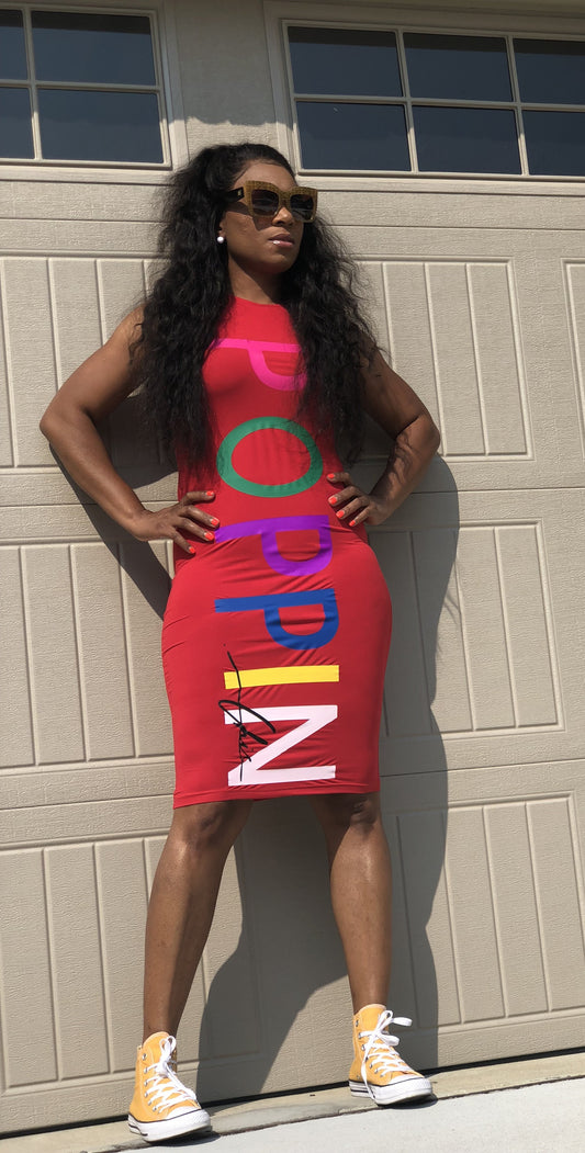 Red POPPIN Rainbow Dress