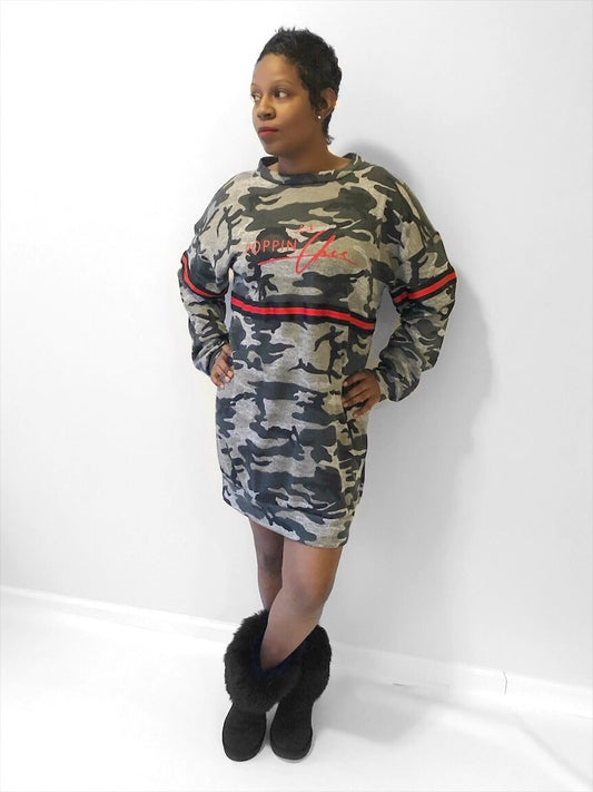 Ready For War Fatigue Sweat Dress