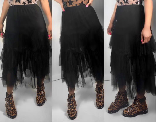 POPPIN Black Tulle Skirt