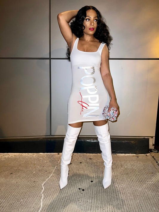 White POPPIN Mini Dress