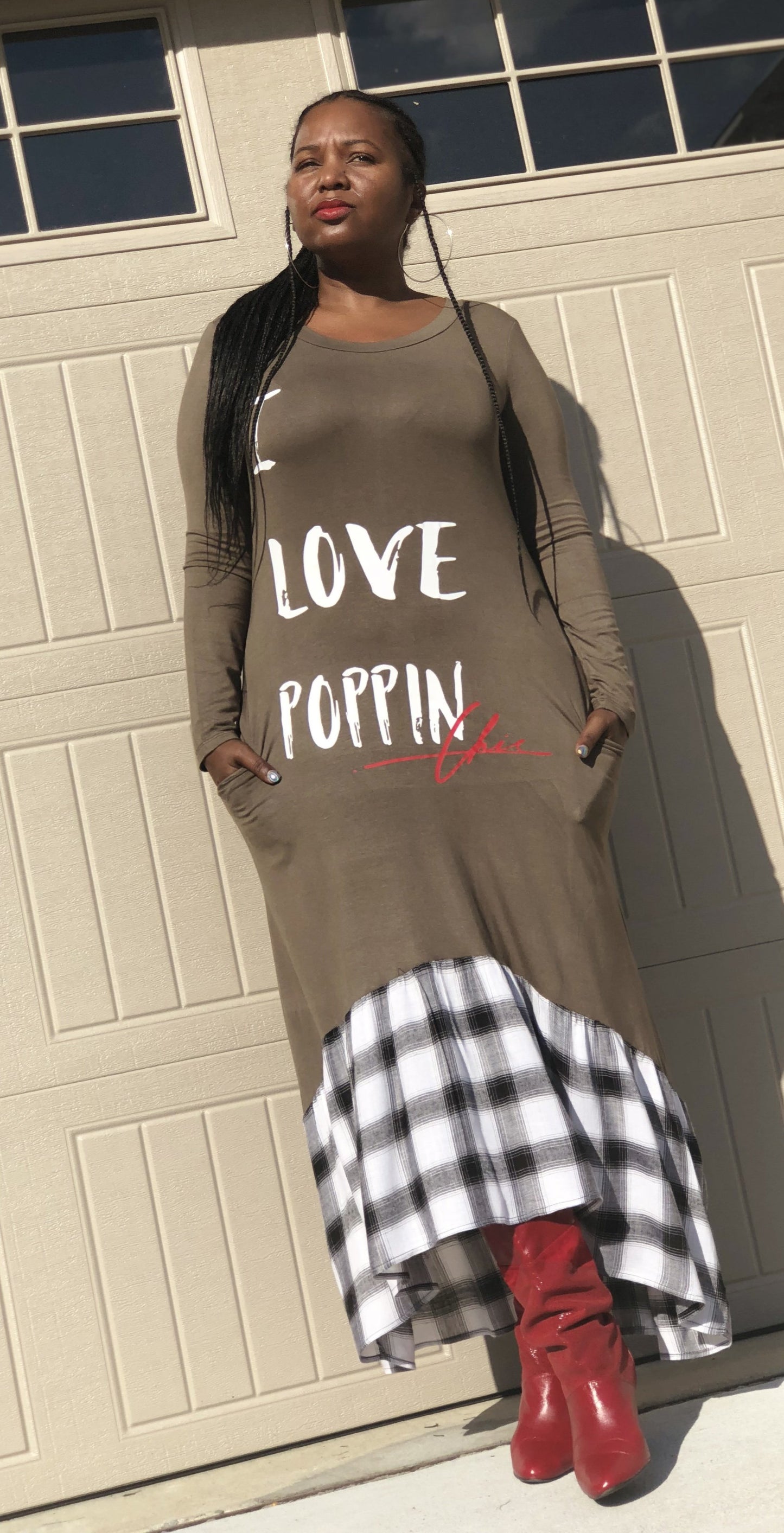 I LOVE POPPIN Chic Olive Maxi