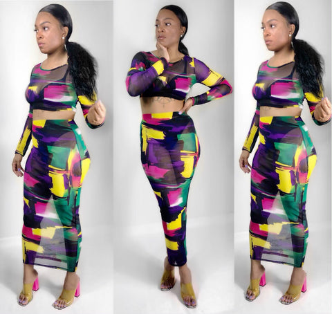 POPPIN Abstract Two Piece Set