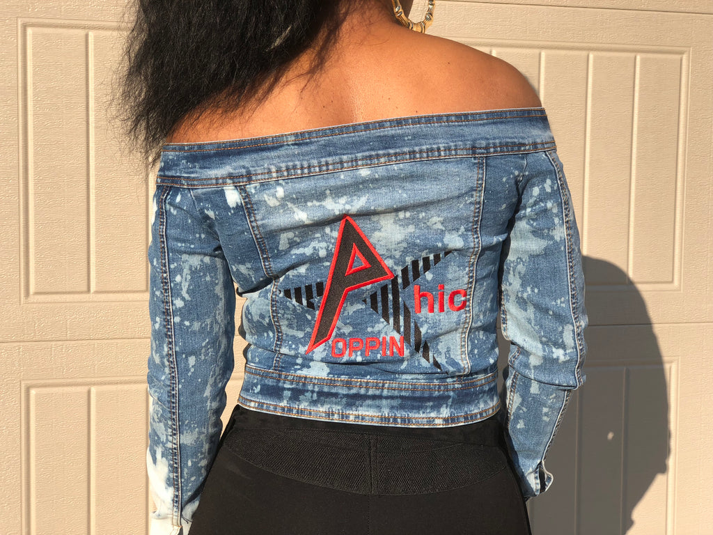 Blue jean jacket off the clearance shoulder