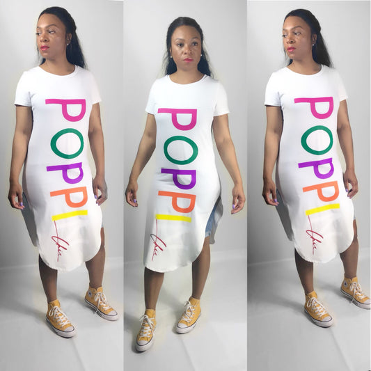 Rainbow POPPIN white Side Split Top