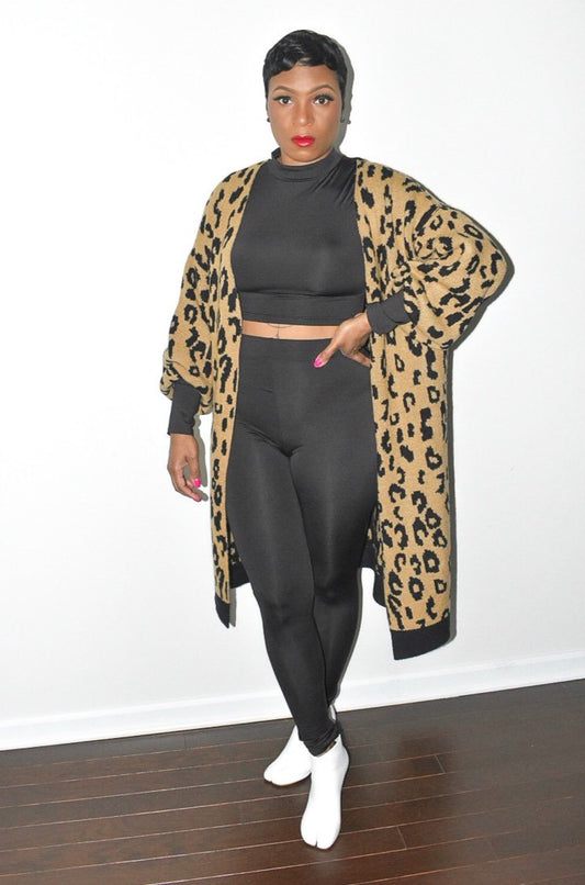 Leopard Sweater Duster