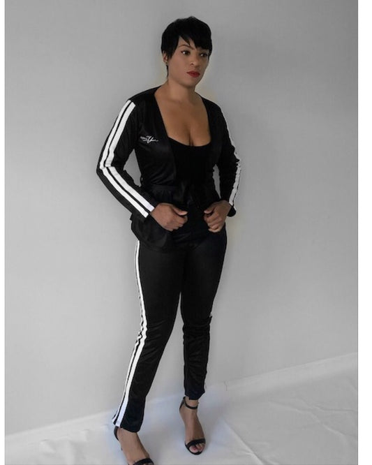 POPPIN Split Side Striped Track Set