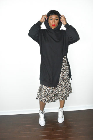 POPPIN 2 in 1 Hooded Dress with Leopard Slip