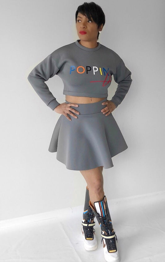 Dynasty Grey POPPIN Two Piece Set