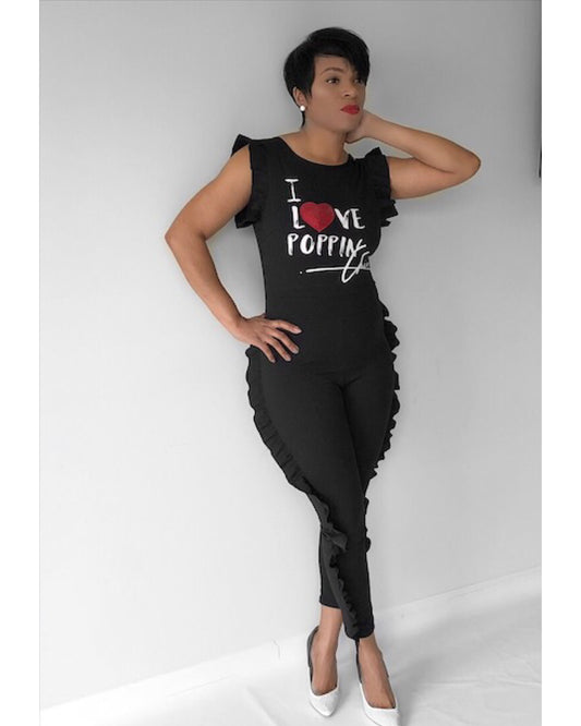 I LOVE POPPIN Chic Ruffled Jumper