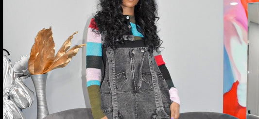 Multi Color Overlay Sweater Top