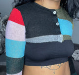 Multi Color Overlay Sweater Top