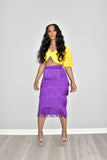 Purple Reign Fringed Skirt
