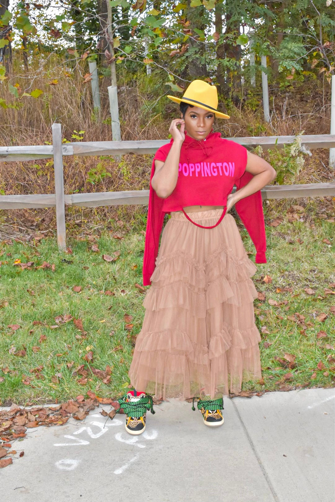 Camel Tulle Skirt