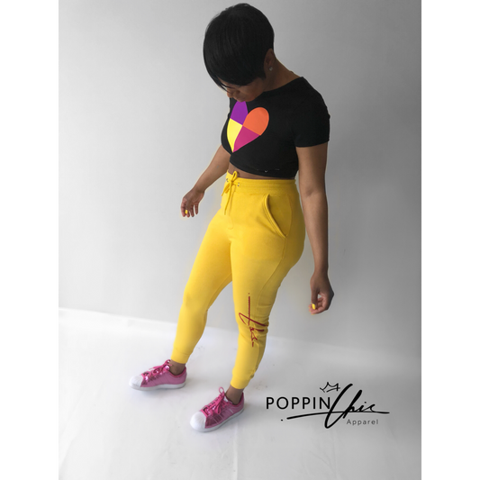 POPPIN Yellow High Waisted Joggers