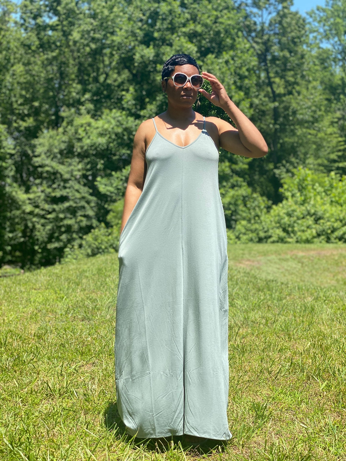 POPPIN Mint Maxi Dress with Pockets