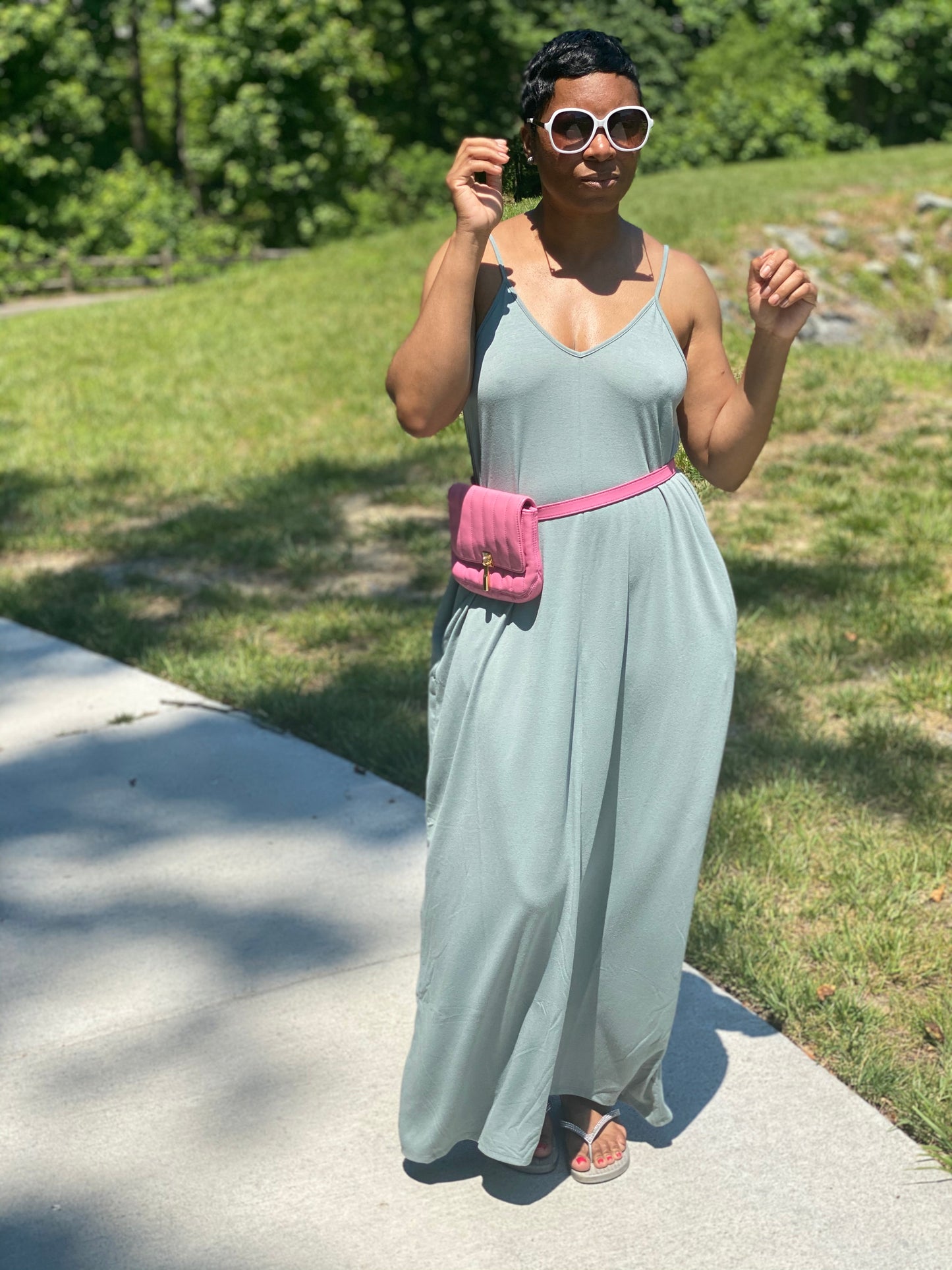 POPPIN Mint Maxi Dress with Pockets