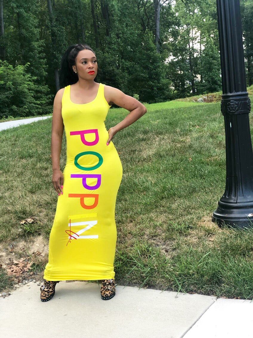 Rainbow POPPIN Yellow Maxi Dress