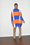 Orange You Royal Geo Sweater Dress