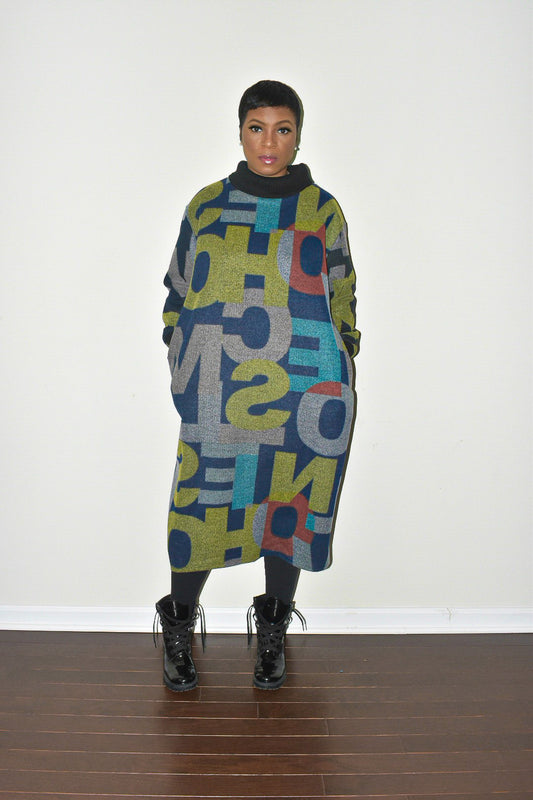 Pre-Order of the Check the Letters Sweater Dress