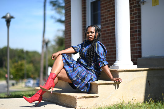 Miseducation Blue Plaid Dress