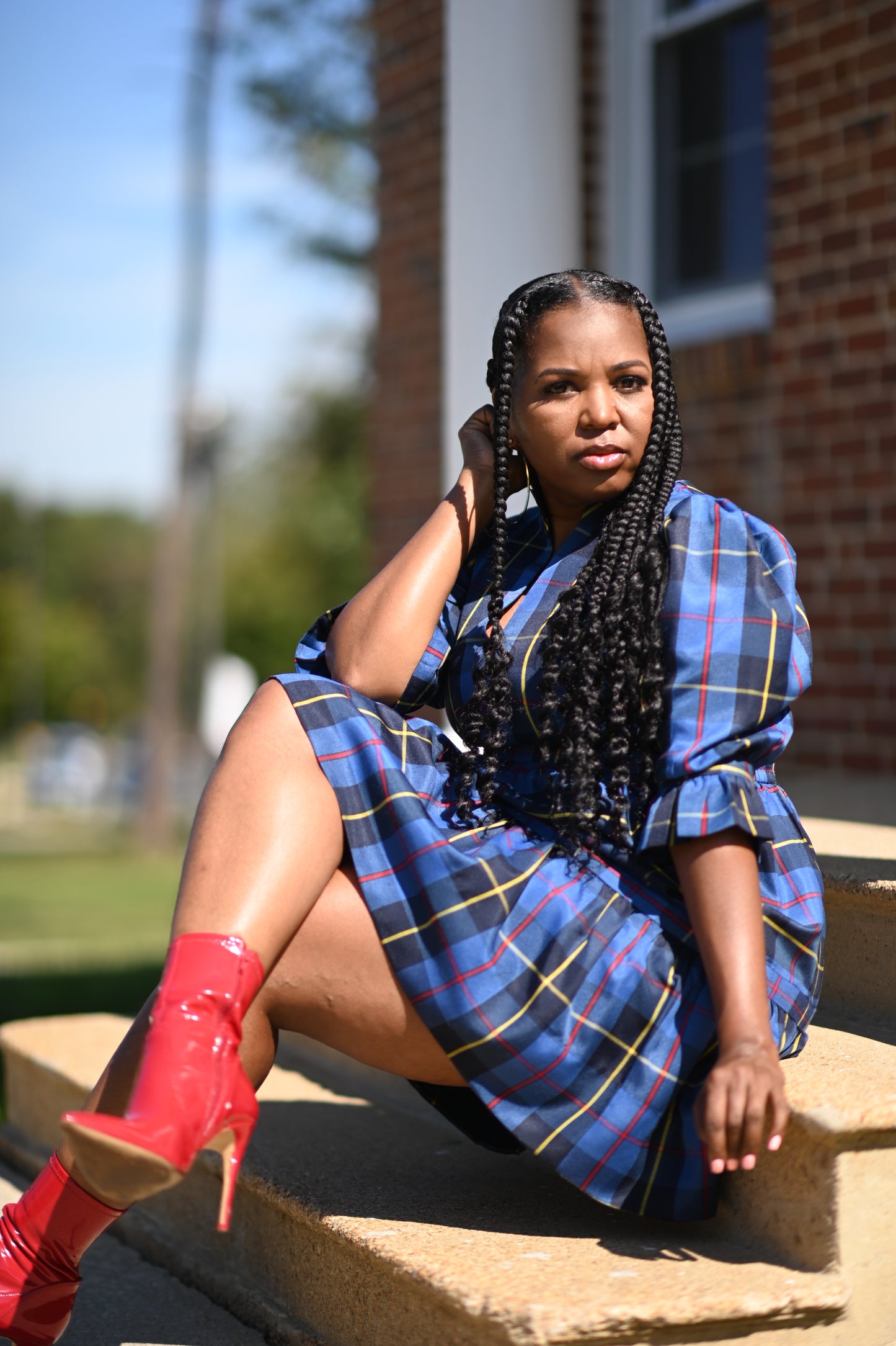 Miseducation Blue Plaid Dress