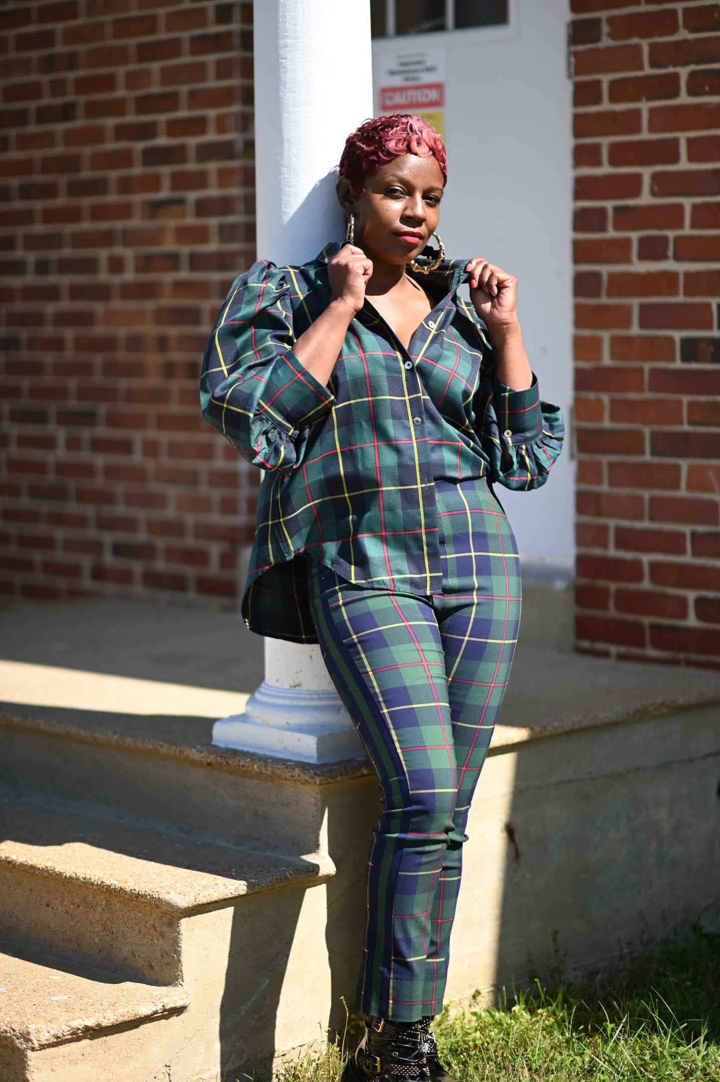 Miseducation Green Plaid Pants