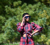 Miseducation Red Plaid Button Up Top