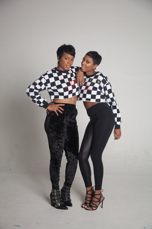Sissy Checkered Cropped Sweatshirt