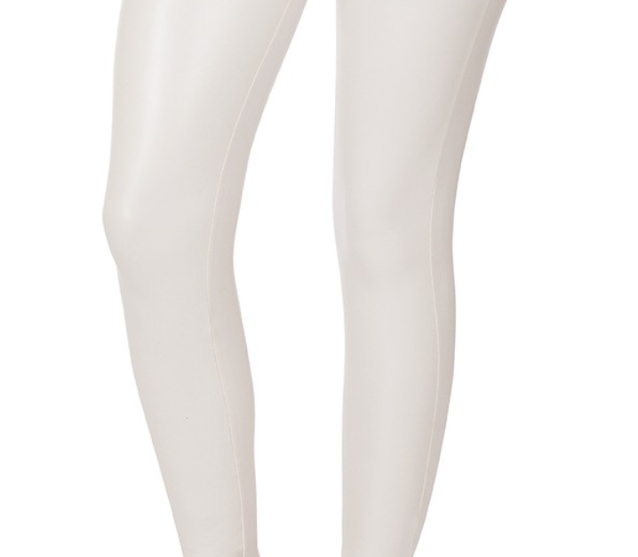 Cream Faux Leather Leggings