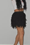 Kaycee Black Frilly Fringe Skirt