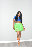 Kaycee Green Frilly Fringe Skirt