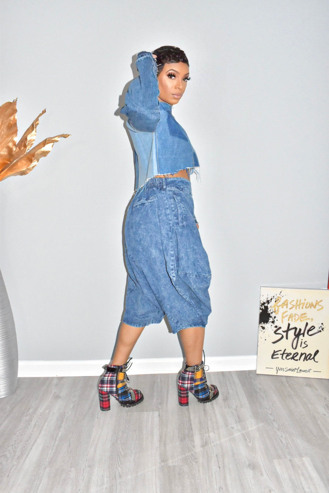 Denim Harem Pants